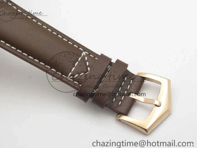 MIROTIME 1219 Calatrava 5524R Pilot Travel Time RG GRF Brown Dial on Brown Leather Strap MIYOTA TopPick 7155